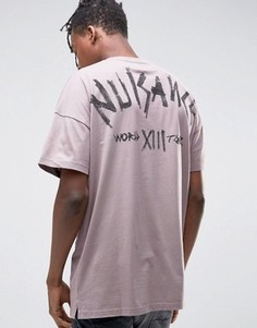 Длинная oversize-футболка с принтом на спине ASOS - Розовый
