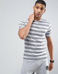 Футболка с тонкими полосками и отворотами на рукавах Only & Sons - Синий