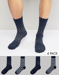 Комплект из 4 пар носков Jack &amp; Jones - Темно-синий