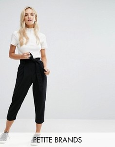 Брюки-галифе с завязкой на поясе New Look Petite - Черный