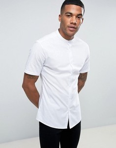 Белая супероблегающая рубашка с воротом на пуговице ASOS - Белый