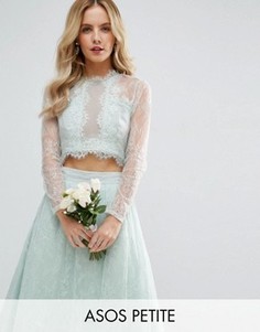 Топ с кружевной вставкой ASOS PETITE Bridesmaid - Зеленый