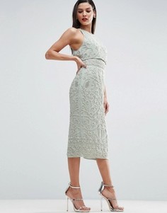 Платье-миди с вышивкой и кроп-топом ASOS RED CARPET - Зеленый