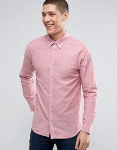 Льняная рубашка премиум узкого кроя Jack &amp; Jones - Красный