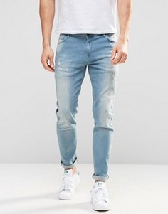 Джинсы скинни с потертостями ASOS - Синий