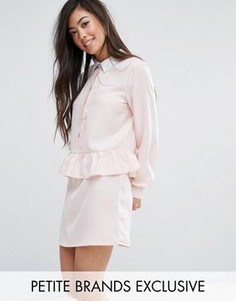 Платье с длинными рукавами и оборкой Fashion Union Petite - Розовый