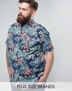 Синяя гавайская рубашка Duke PLUS - Серый