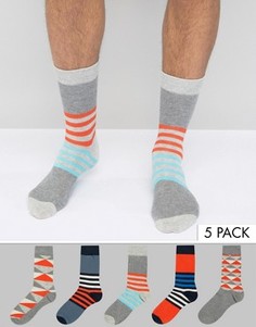 5 пары носков с узорами Jack & Jones - Мульти