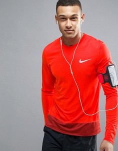 Оранжевый лонгслив Nike Running Breathe 860762-852 - Оранжевый