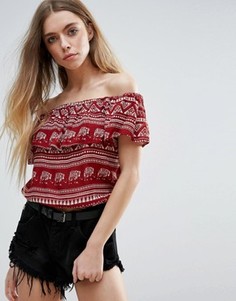 Топ с открытыми плечами Brave Soul - Красный