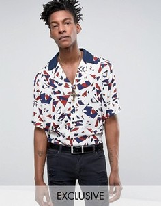 Рубашка классического кроя с абстрактным принтом Reclaimed Vintage Inspired - Stone