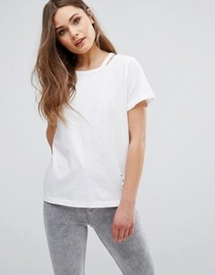 Футболка с рваной отделкой New Look - Белый