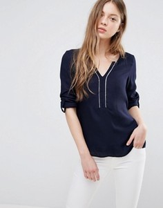 Рубашка с контрастной отделкой Vero Moda - Темно-синий