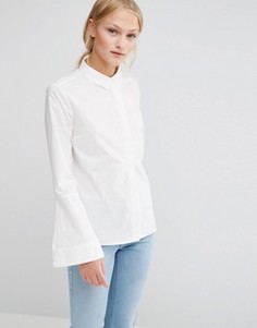 Рубашка с расклешенными рукавами Just Female - Белый
