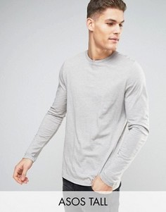 Серый меланжевый лонгслив ASOS TALL - Синий