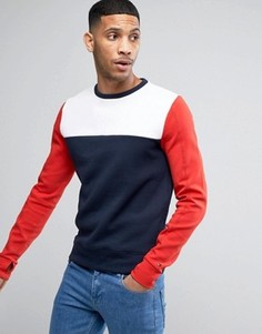 Свитшот в стиле колор блок с круглым вырезом Tommy Hilfiger - Темно-синий