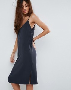 Платье миди на бретелях с люверсами ASOS - Черный