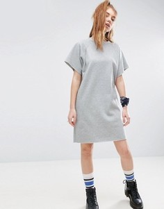 Трикотажное платье с рукавами реглан ASOS - Серый