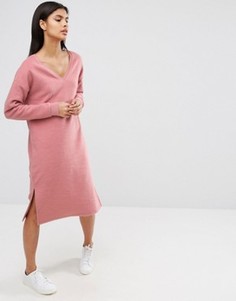 Трикотажное платье миди ASOS - Розовый