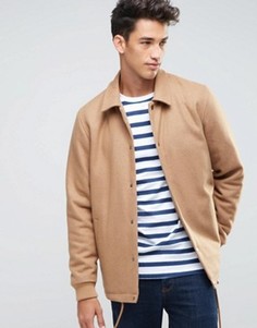 Бежевая тренерская куртка из шерстяной смеси ASOS - Бежевый