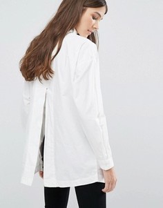 Oversize-рубашка с разрезом на спине Vila - Белый