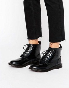 Лакированные ботинки на шнуровке Boohoo - Черный