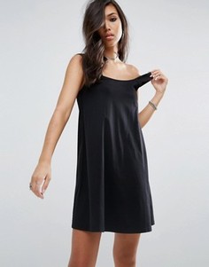 Свободное платье с открытой спиной ASOS - Черный