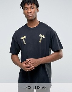 Oversize-футболка с нашивками Reclaimed Vintage - Черный