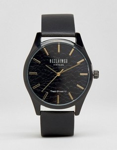 Черные часы со змеиным принтом и кожаным ремешком Reclaimed Vintage - Черный
