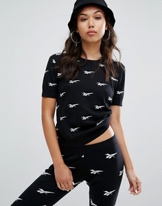 Топ с принтом Reebok Classics - Черный