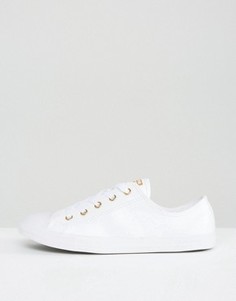 Белые кеды с золотистыми люверсами Converse Chuck Taylor Dainty - Мульти