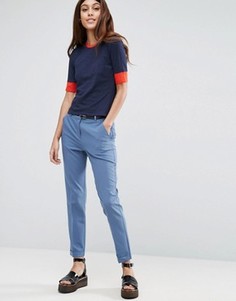 Брюки-сигареты с поясом ASOS - Синий