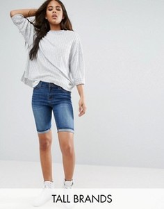 Удлиненные джинсовые шорты с отворотами Vero Moda Tall - Синий