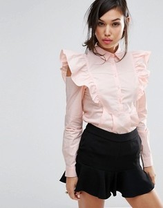 Рубашка с отделкой на рукавах Fashion Union - Розовый