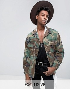 Куртка в стиле милитари с камуфляжным принтом Reclaimed Vintage - Зеленый