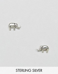 Серебряные серьги-гвоздики в виде слонов ASOS - Серебряный