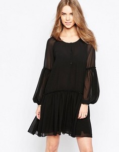 Свободное платье с плиссированной юбкой Minimum Moves - Черный