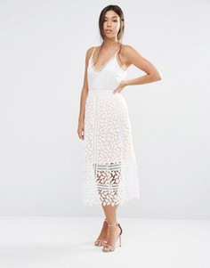 Кружевная юбка с прорезным узором Boohoo - Белый