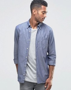 Джинсовая рубашка из ткани шамбре Jack &amp; Jones Premium - Синий