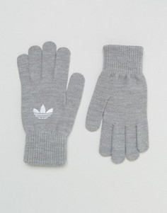 Серые перчатки с логотипом‑трилистником adidas Originals AY9339 - Серый