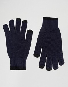 Темно-синие фактурные перчатки ASOS - Синий