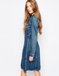 Джинсовое платье на пуговицах M.i.h Jeans - Синий