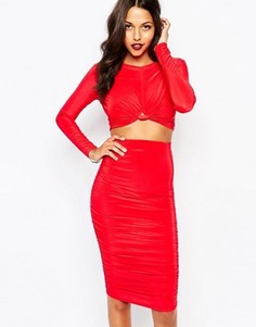 Топ с узлом спереди Boohoo - Красный