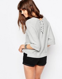 Джемпер с рукавами‑колоколами и перекрестным дизайном сзади Only - Серый