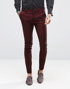 Бордовые брюки скинни ASOS - Красный