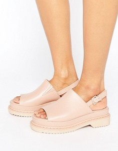 Черные сандалии с открытой пяткой на массивной подошве ASOS FEASIBLE - Бежевый