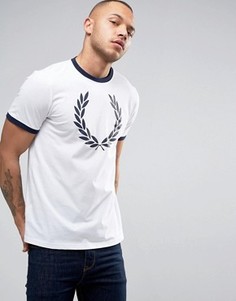 Белая футболка с принтом Fred Perry Laurel Wreath - Белый