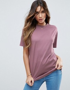 Футболка бойфренда с закругленным краем ASOS - Фиолетовый