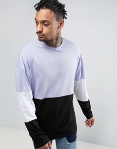 Oversize-лонгслив с широкими рукавами и вставками ASOS - Фиолетовый