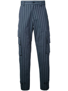 полосатые брюки с накладными карманами Undercover